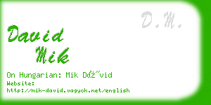 david mik business card